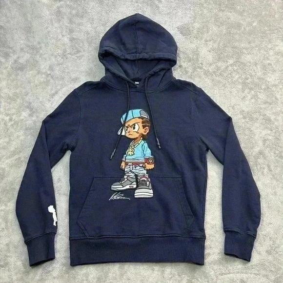 The Boondocks Hoodie Mens Small Blue Riley deKryptic Aaron McGruder Sweater - Picture 1 of 10